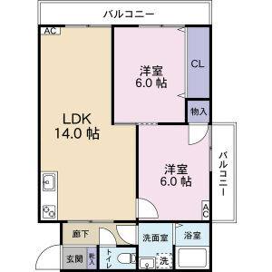 2LDK 間取り図