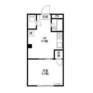 1DK 間取り図