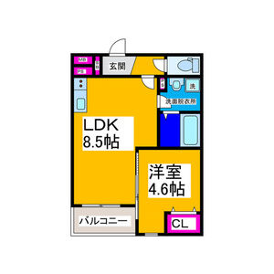 1LDK 間取り図