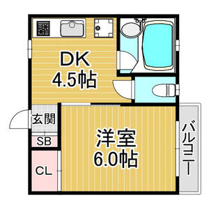 1DK 間取り図