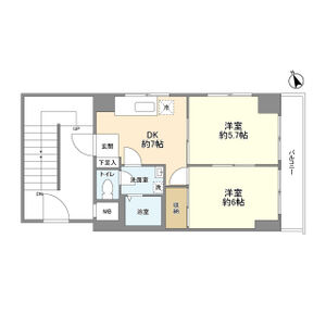 2DK 間取り図