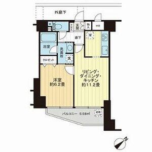 1LDK 間取り図