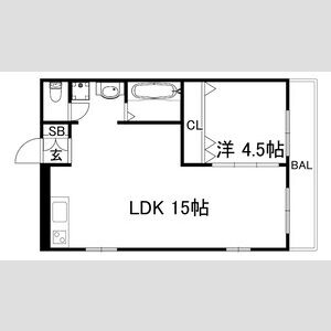 1LDK 間取り図