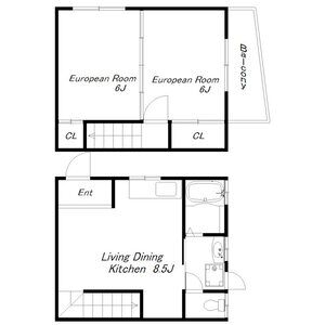 2DK 間取り図
