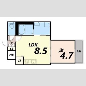 1LDK 間取り図