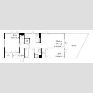 2LDK 間取り図