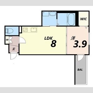 1LDK 間取り図
