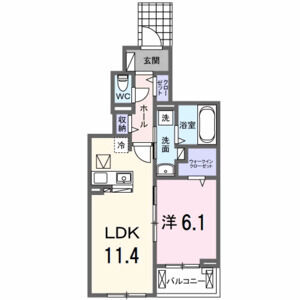 1LDK 間取り図