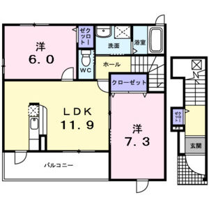 2LDK 間取り図