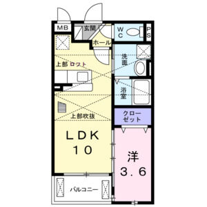 1LDK 間取り図