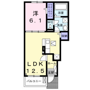 1LDK 間取り図
