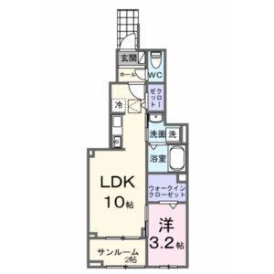 1LDK 間取り図