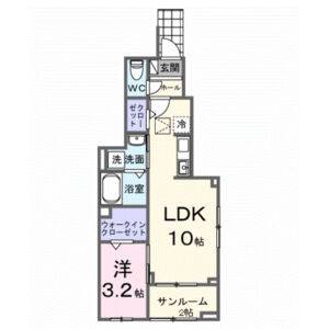 1LDK 間取り図
