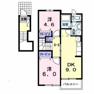 2DK 間取り図