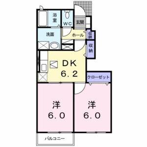 2DK 間取り図