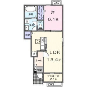 1LDK 間取り図