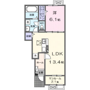 1LDK 間取り図