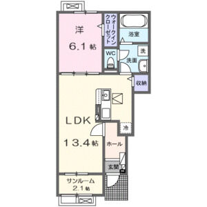 1LDK 間取り図