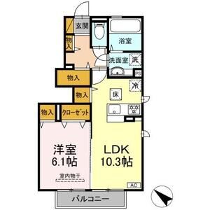 1LDK 間取り図