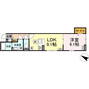 1LDK 間取り図