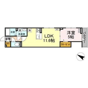 1LDK 間取り図
