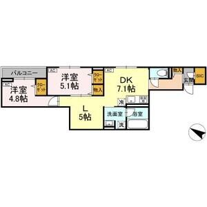 2LDK 間取り図