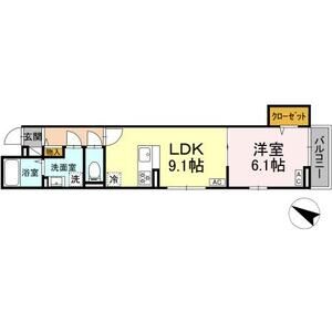 1LDK 間取り図