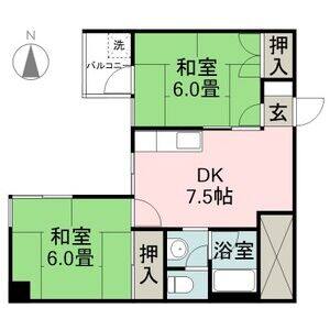2DK 間取り図