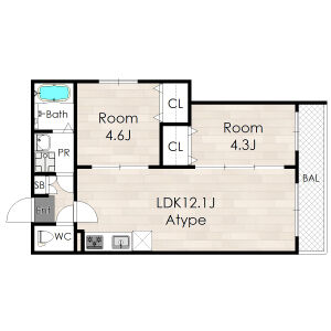 2LDK 間取り図