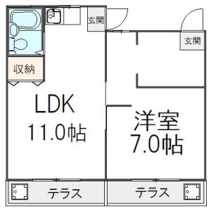 1LDK 間取り図