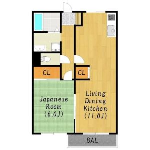 1LDK 間取り図