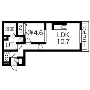 1LDK 間取り図