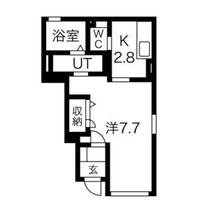 1K 間取り図