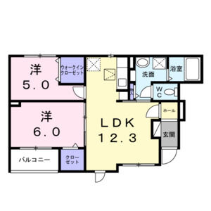 2LDK 間取り図
