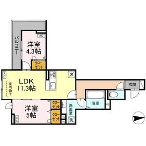 2LDK 間取り図