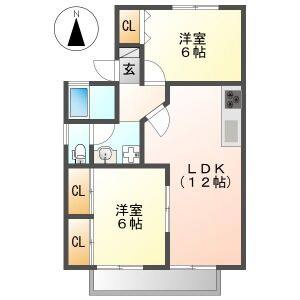 2LDK 間取り図