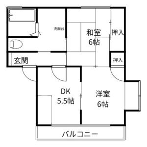 2DK 間取り図