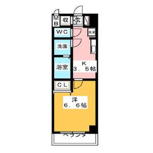 1K 間取り図