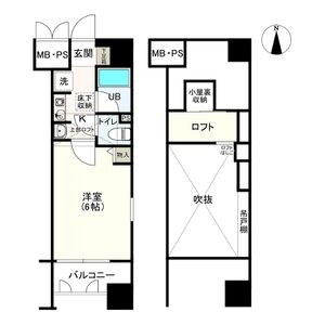 1K 間取り図