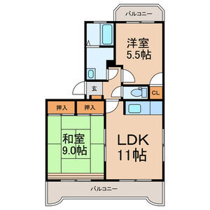 2LDK 間取り図