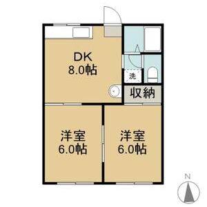 2DK 間取り図
