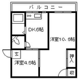 2DK 間取り図