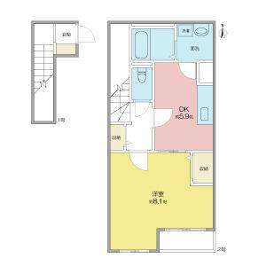 1DK 間取り図