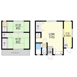 2LDK 間取り図