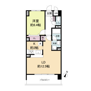 1LDK 間取り図