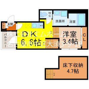 1DK 間取り図