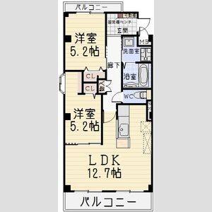 2LDK 間取り図