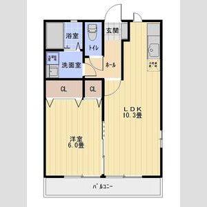 1LDK 間取り図