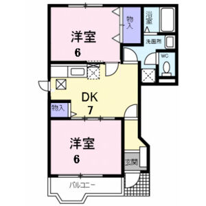 2DK 間取り図