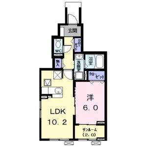 1LDK 間取り図